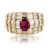 Image 1 : 0.82 ctw Ruby and 1.80 ctw Diamond 18K Yellow Gold Ring