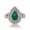 Image 1 : 1.16 ctw Emerald and 1.05 ctw Diamond Platinum Ring