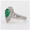 Image 2 : 1.16 ctw Emerald and 1.05 ctw Diamond Platinum Ring