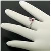 Image 7 : NEW Custom Made 14k White Gold Round Bezel Set Ruby Two Stone Simple Bypass Ring