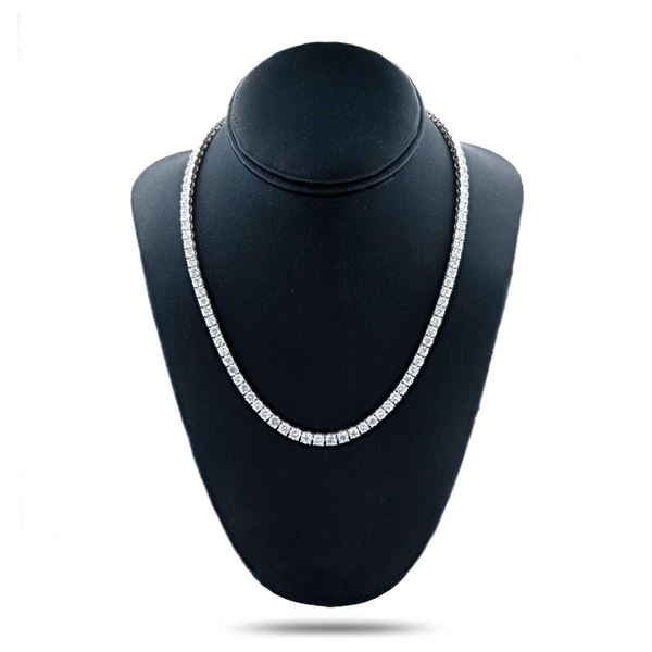 24.69 ctw G to I COLOR SI2 to I1 CLARITY Diamond 14K White Gold Tennis Necklace