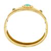 Image 1 : Antique Etruscan Revival 14K Gold Turquoise & Rose Cut Diamond Bangle Bracelet