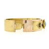Image 3 : Antique Etruscan Revival 14K Gold Turquoise & Rose Cut Diamond Bangle Bracelet