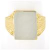 Image 1 : Vintage 14K TT Gold Engraveable Rectangular Center w/ Detailed Sides Signet Ring