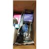 Image 2 : BOX OF TORCHES, ELECTRICAL WIRE AND MORE