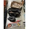 Image 1 : BOX AND TOOLBAG OF TOOLS AND ROPE