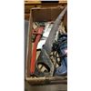 Image 2 : BOX OF RYOBI ELECTRIC DRILL, ADJUSTABLE WRENCH AND MORE