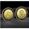 Image 8 : NEW 2PC TRUMP WHITE HOUSE GOLD-PLATED COMMEMORATIVE COIN BLACK BORDER AND WHITE HOUSE COIN BLUE BORD