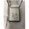 Image 2 : WHITE GOLD EARRINGS W/ PEARL AND SAPPHIRE WITH APPRAISAL