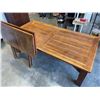 Image 2 : LARGE SOLID FARM TABLE WITH 2 EXTENSIONS, 8' X 4'