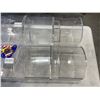 Image 2 : 8 ACRYLIC BINS WITH HINGED OPENING, APPROX. 9" X 9" X 8" EACH