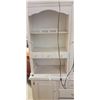 Image 2 : TWO PIECE WHITE SERVING CABINET