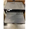 Image 2 : MOBILE BLACK METAL COMPUTER CART WITH LOCKING CABINET ON BOTTOM, WITH KEY