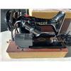 Image 2 : ANTIQUE SINGER CASED SEWING MACHINE, 99K