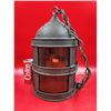 Image 1 : Antique Copper and Stained Glass Hanging Lantern