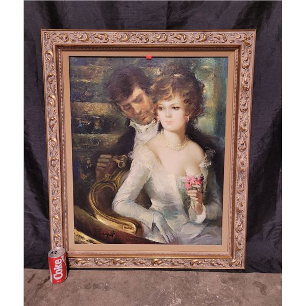 VTG "En La Opera" Original Framed Oil Painting by Madrid 1969