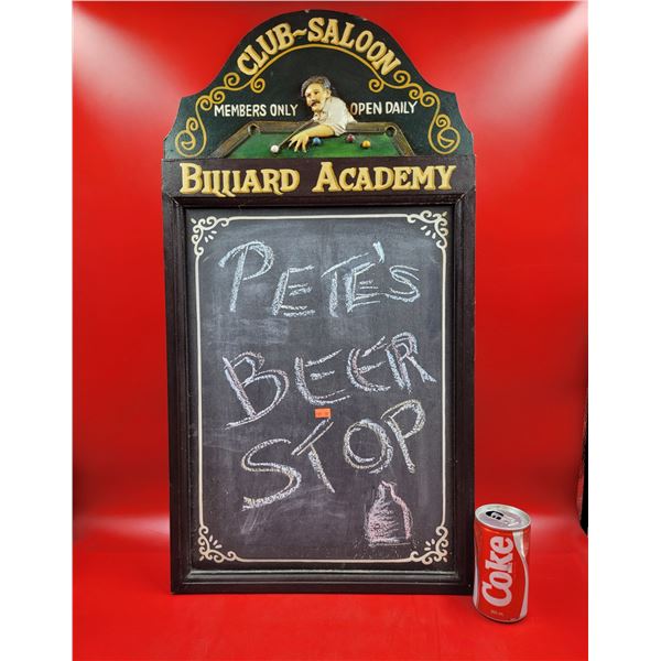 Billiard Academy Advertising Chalkboard