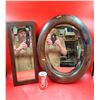 Image 1 : Tall & Oval Vintage Wooden Hanging Mirrors