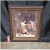 Image 1 : Framed "Mother Love" Print w/ Vintage Wooden Frame