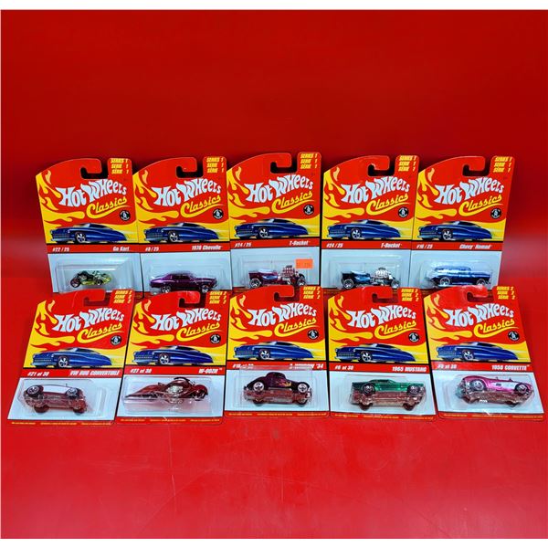 10 Hot Wheels Classics Die Cast Cars