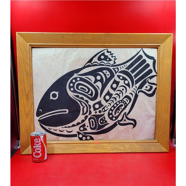 VTG Framed & Signed Haida Tribe Art by CB Gruel