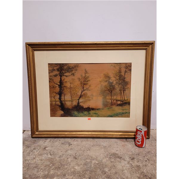 Signed & Framed Landscape Print by Albert Rigolot