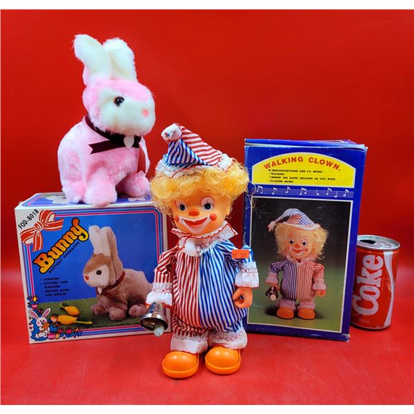 VTG Battery Operated Bunny & Walking Clown