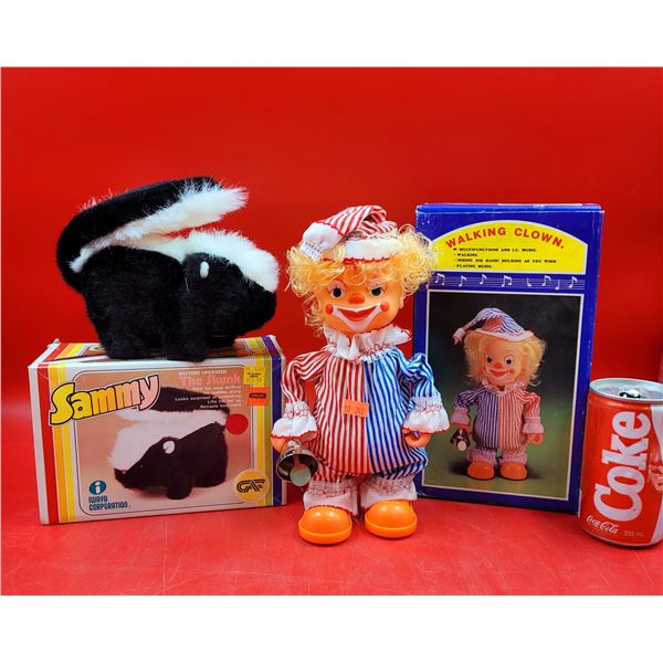 VTG Battery Operated Sammy the Skunk & Walking Clown