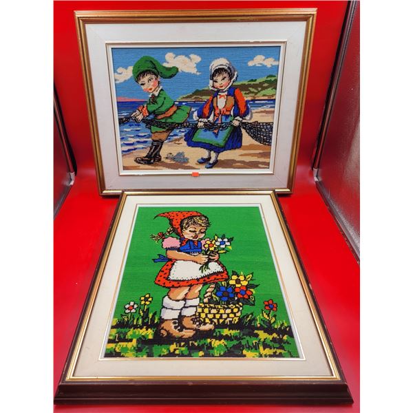 VTG Framed Needlepoint Pictures