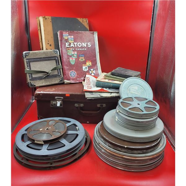 VTG Books, Picture Frame, Case & Reel To Reel Tape