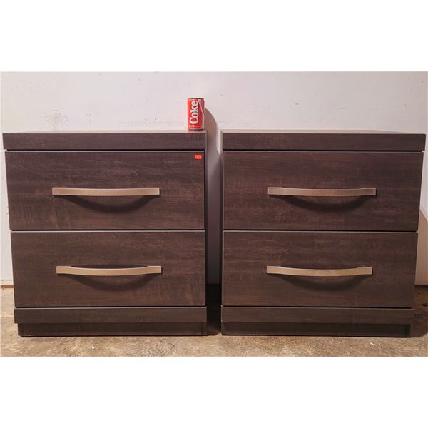 Modern Set Of End Tables w/ Stainless Steel Handles