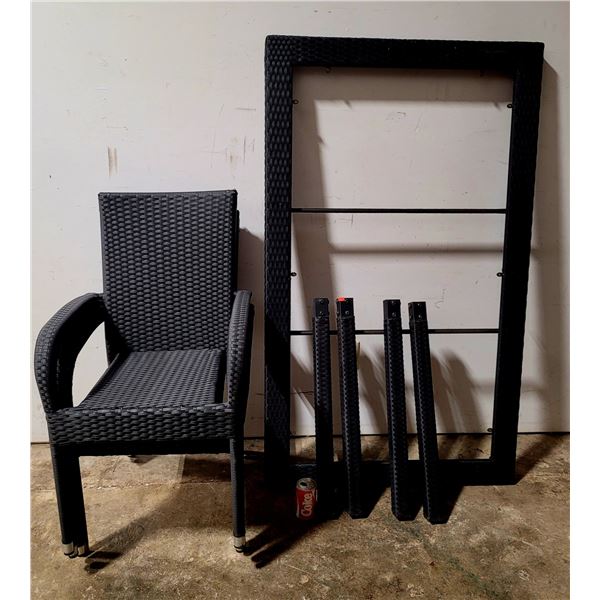 Black Patio Table & 4 Chair Set