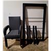 Image 1 : Black Patio Table & 4 Chair Set
