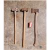 Image 1 : 2 Wooden Sledge Hammers & Axe