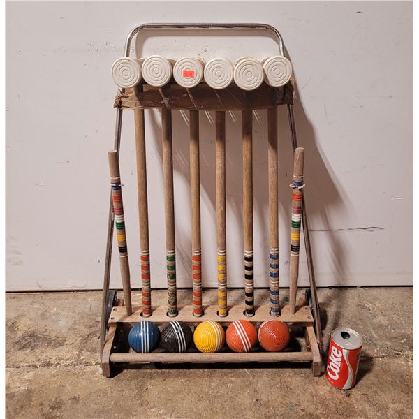 Complete Wooden 6-Player Croquet Set