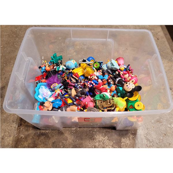 Box Full Of Misc. Character Figurine Toys