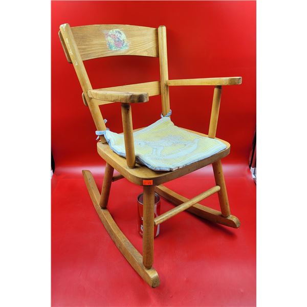 VTG Wooden Baby Rocking Chair