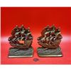 Image 1 : VTG Heavy Metal Pirate Ship Book Ends