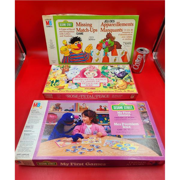 VTG Milton Bradley Sesame Street & Rose Petal Place Board Game