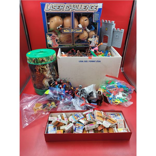 VTG Toy Lot (Safari Animals, Potato Heads, Mini Cereal Boxes, etc.)