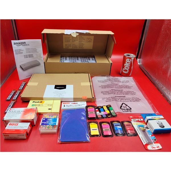 Thermal Laminator, Post-It Notes, Paper Clips, Fasteners, Lead & Supplies Lot
