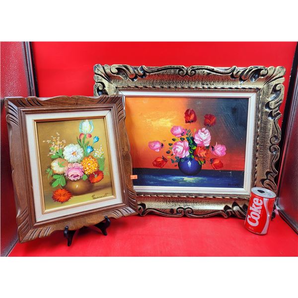 Framed & Signed Vase & Flowers Paintings