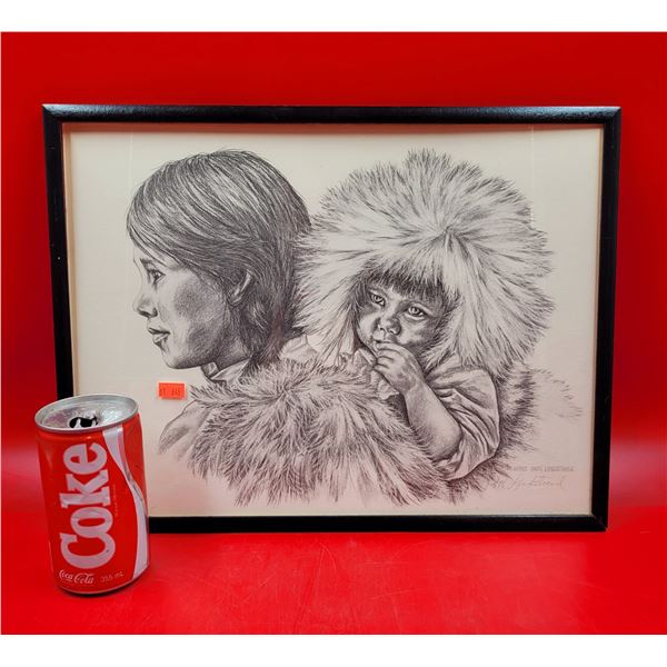 Framed Native Drawing By Paiti Lindstrand