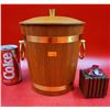 Image 1 : VTG MCM Teak Ice Bucket & Ronson Lighter