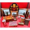 Image 1 : VTG Bottles, Razor Box, Framed Ship Pictures, Militaria Plaque, & More