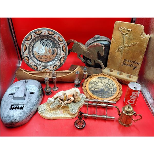 Home & Garden Decor w/ VTG Canteen