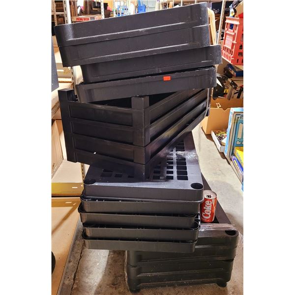 4 Black Plastic Garage Storage Shelves