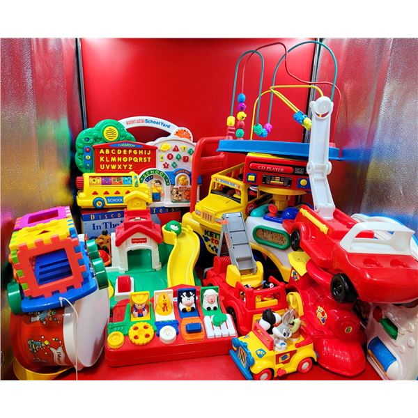 Assorted Children's Toy Lot w/ Fisher-Price Roll A Round Playground