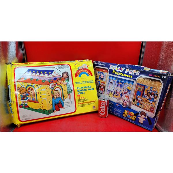 VTG Rainbow Brite Playhouse & Knickerbocker Dolly Pops Poptown