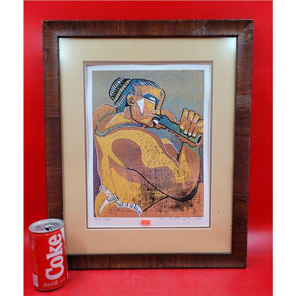 Framed & Signed "Nose Flute" Print
